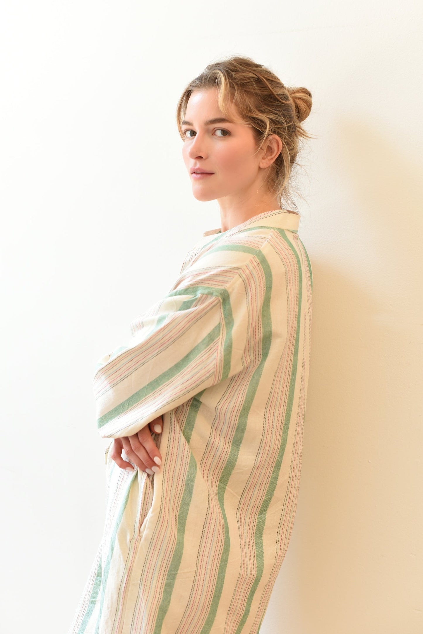 Green Ivory Montauk Long Sleeve Maxi Kaftan