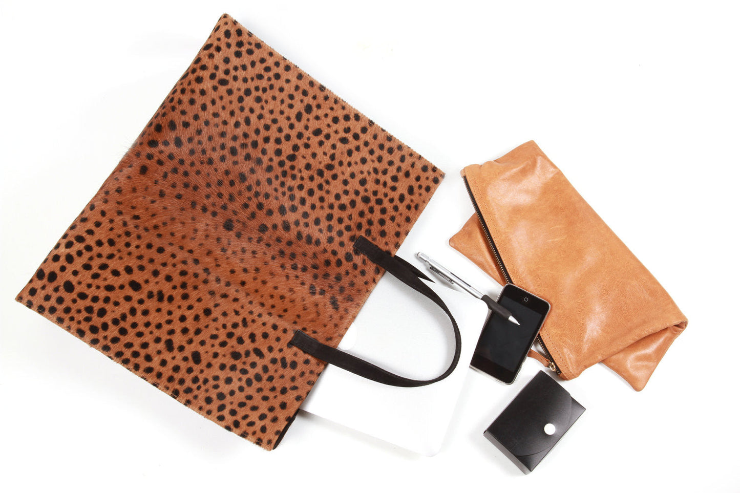 Tote-Leopard Genuine Calf Hair