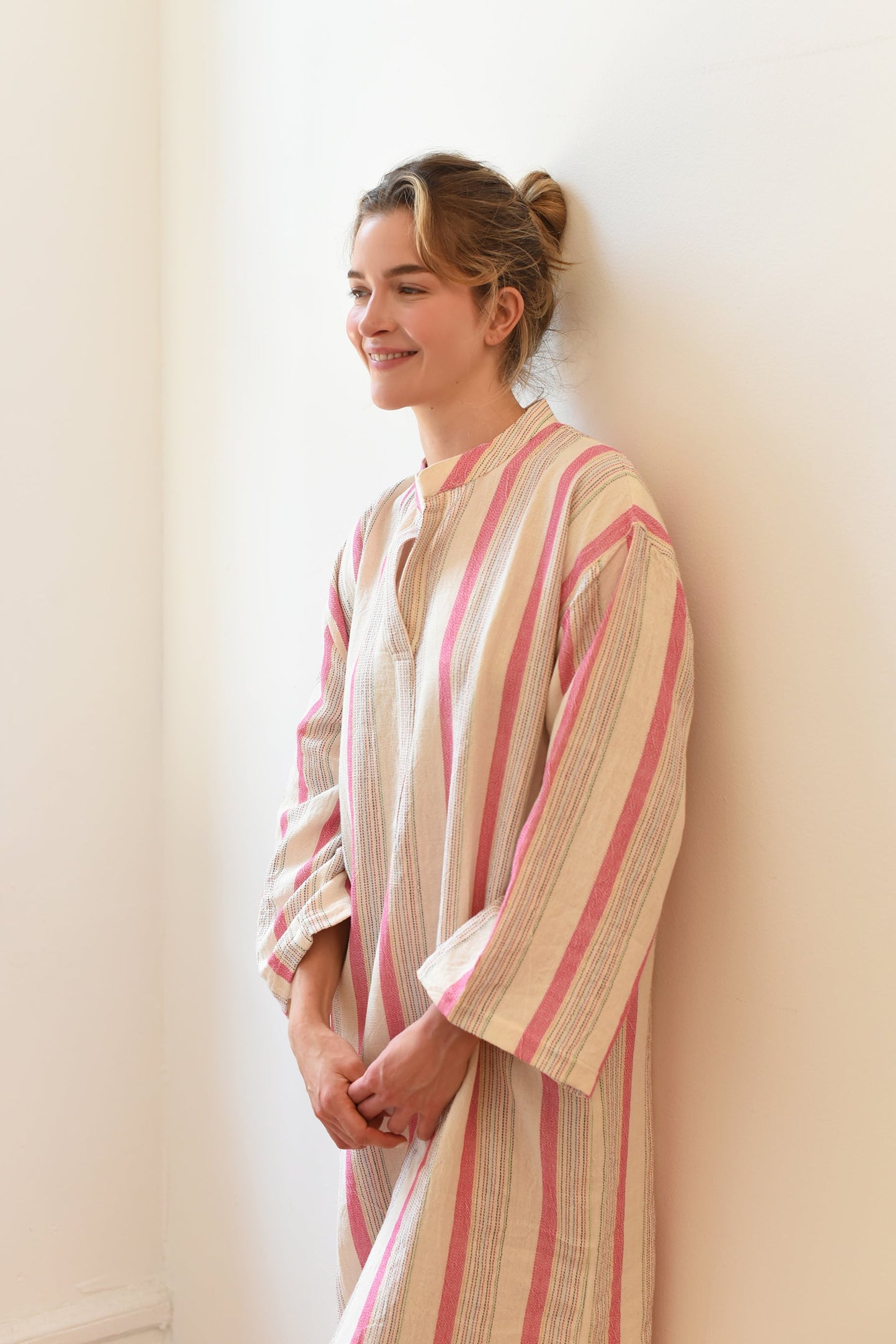 Pink Ivory Montauk Long Sleeve Maxi Kaftan