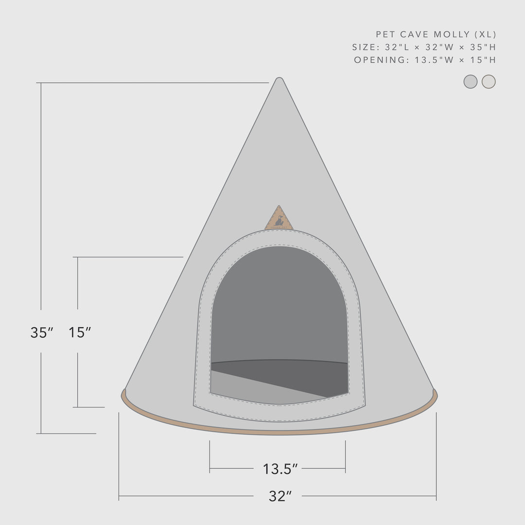 Pet Cave Molly (XL) Gray