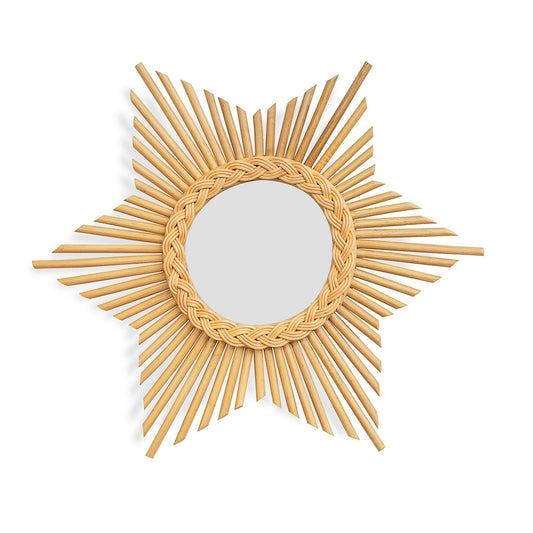 Rattan Starburst Wall Mirror Natural