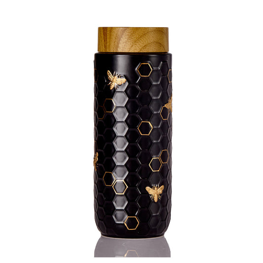 Honey Bee Travel Mug / Gold 16 oz