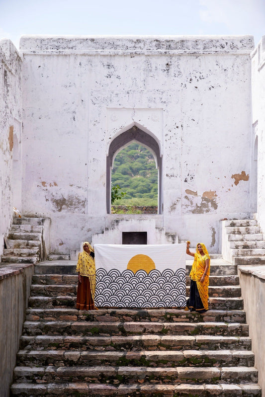 Making Waves Kantha Throw