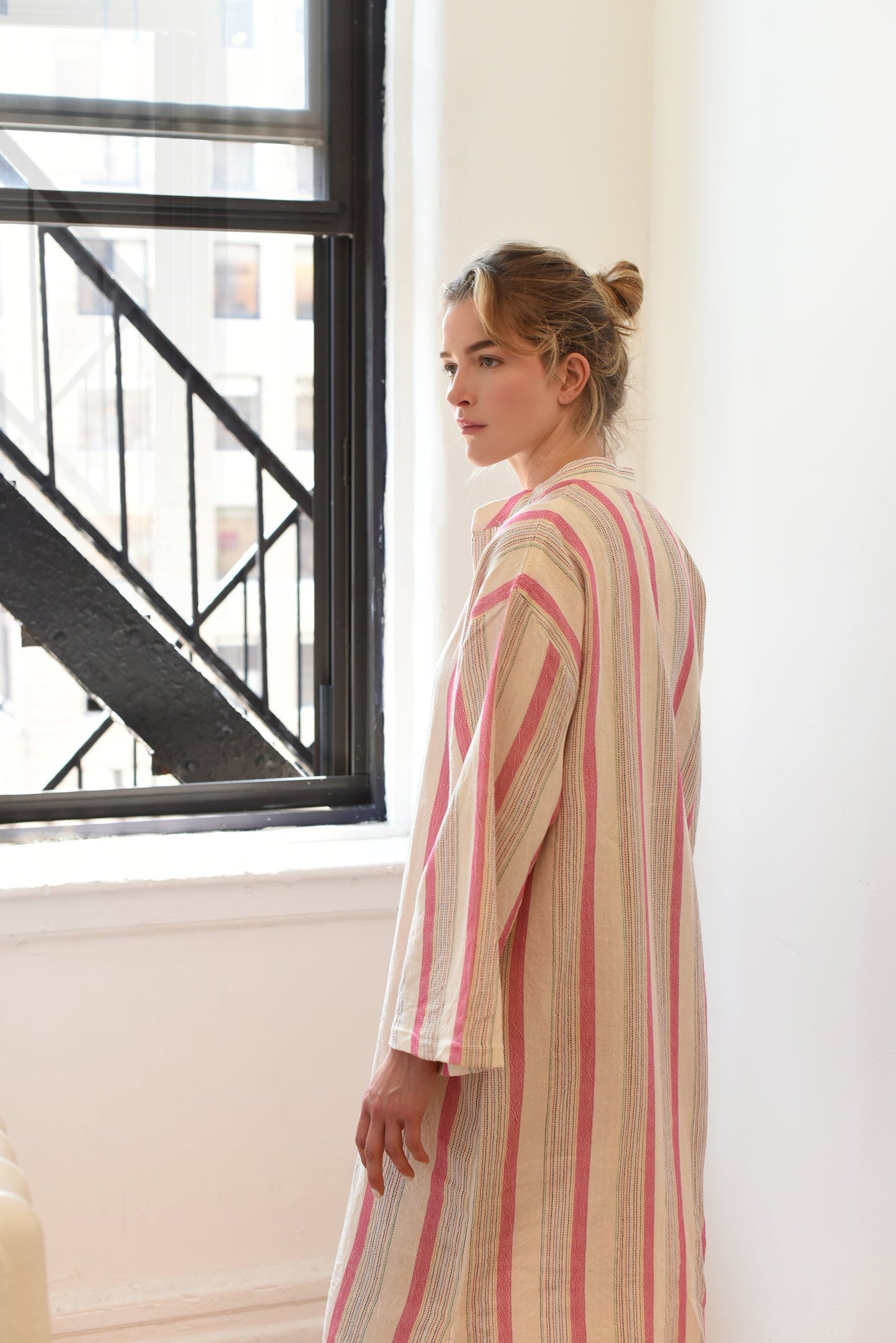 Pink Ivory Montauk Long Sleeve Maxi Kaftan