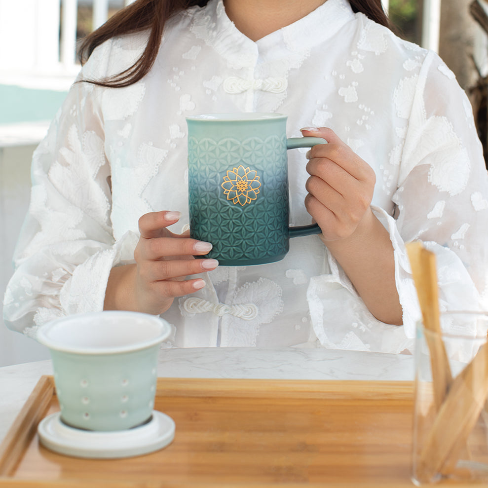 Flower of Life 3-in-1 Tea Mug with Infuser