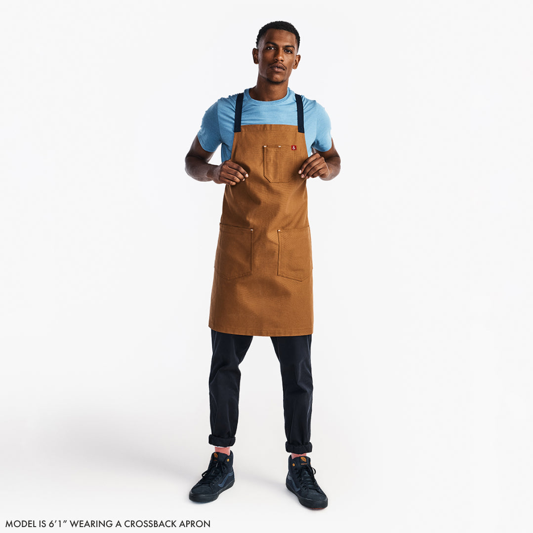 The Crossback Apron - Oyster Grey Denim