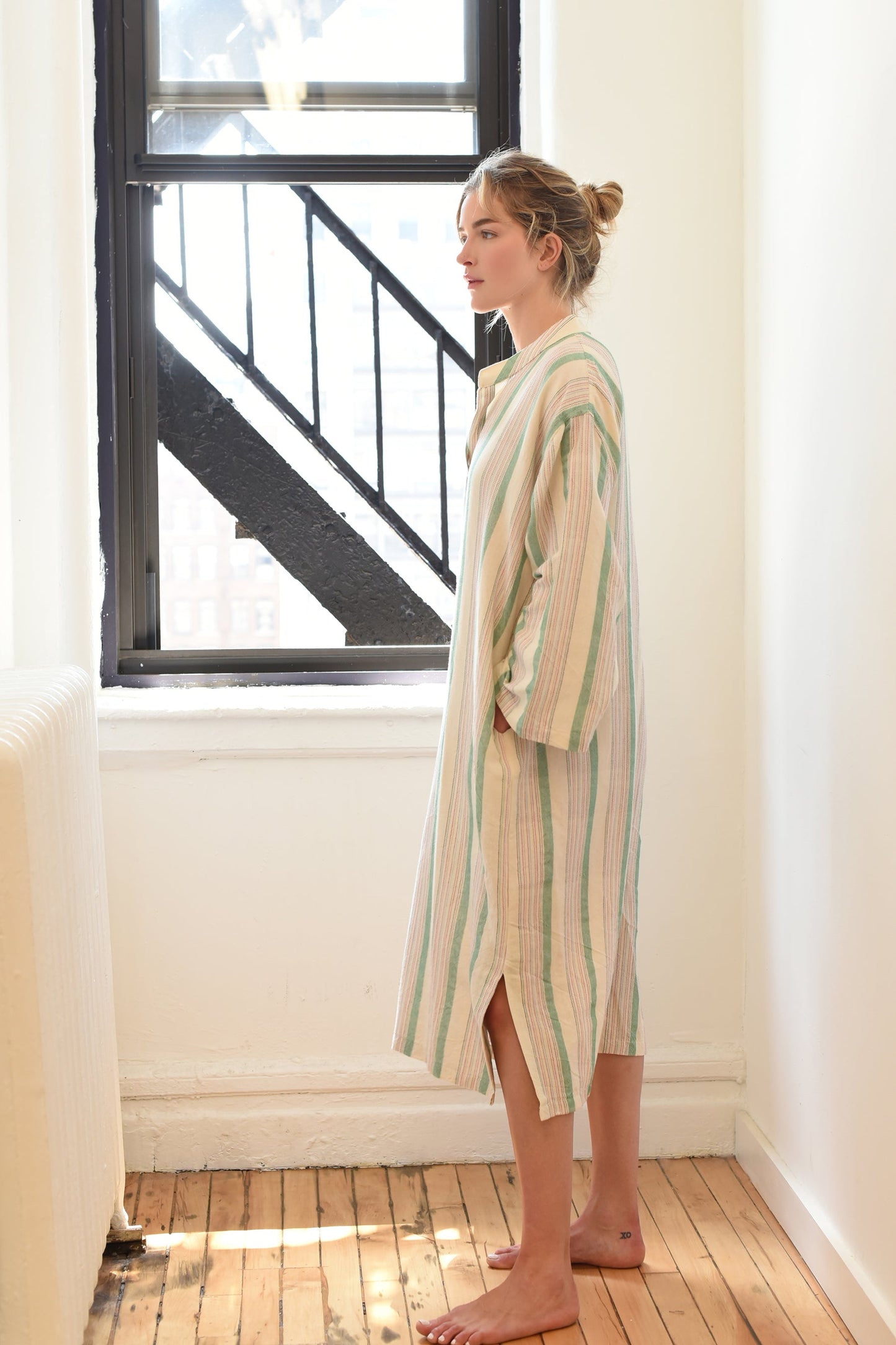 Green Ivory Montauk Long Sleeve Maxi Kaftan