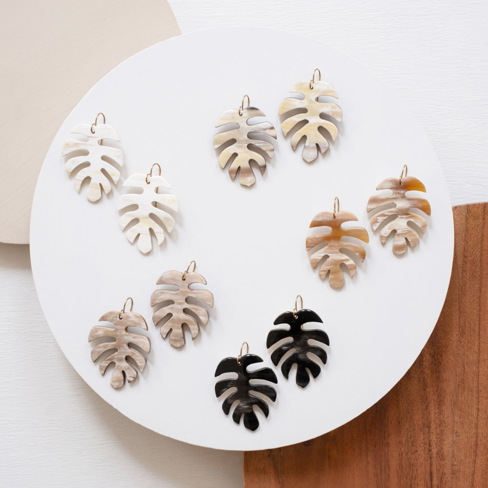 Monstera Palm Earrings