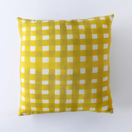 Yellow Cross-Hatch Pillow