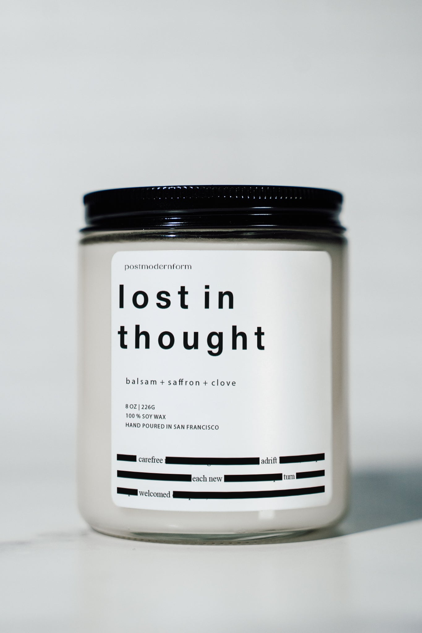 lost in thought / balsam + saffron + clove candle