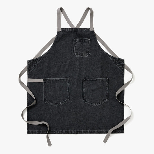 The Crossback Apron - Oyster Grey Denim