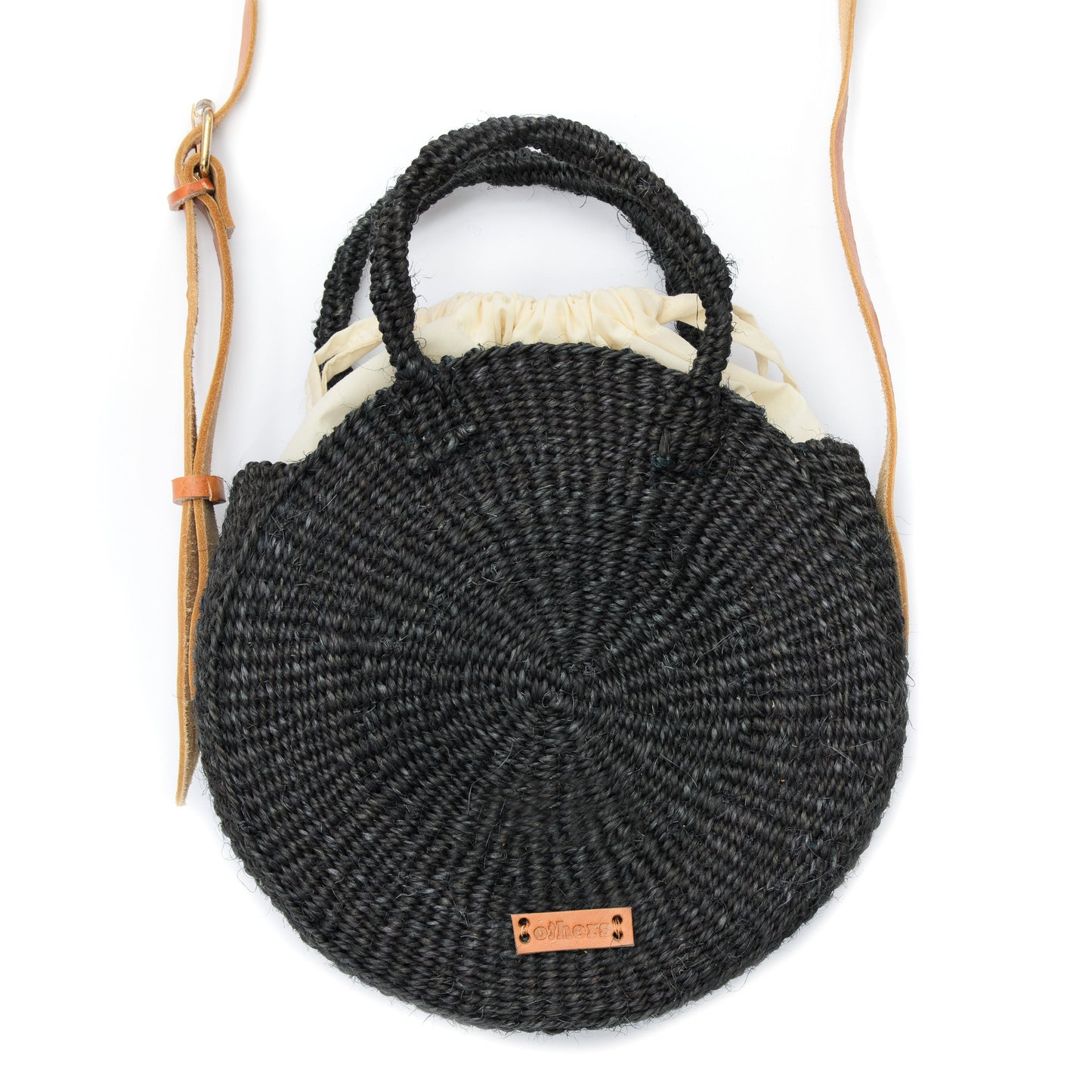 Others Sisal Round Bag Black