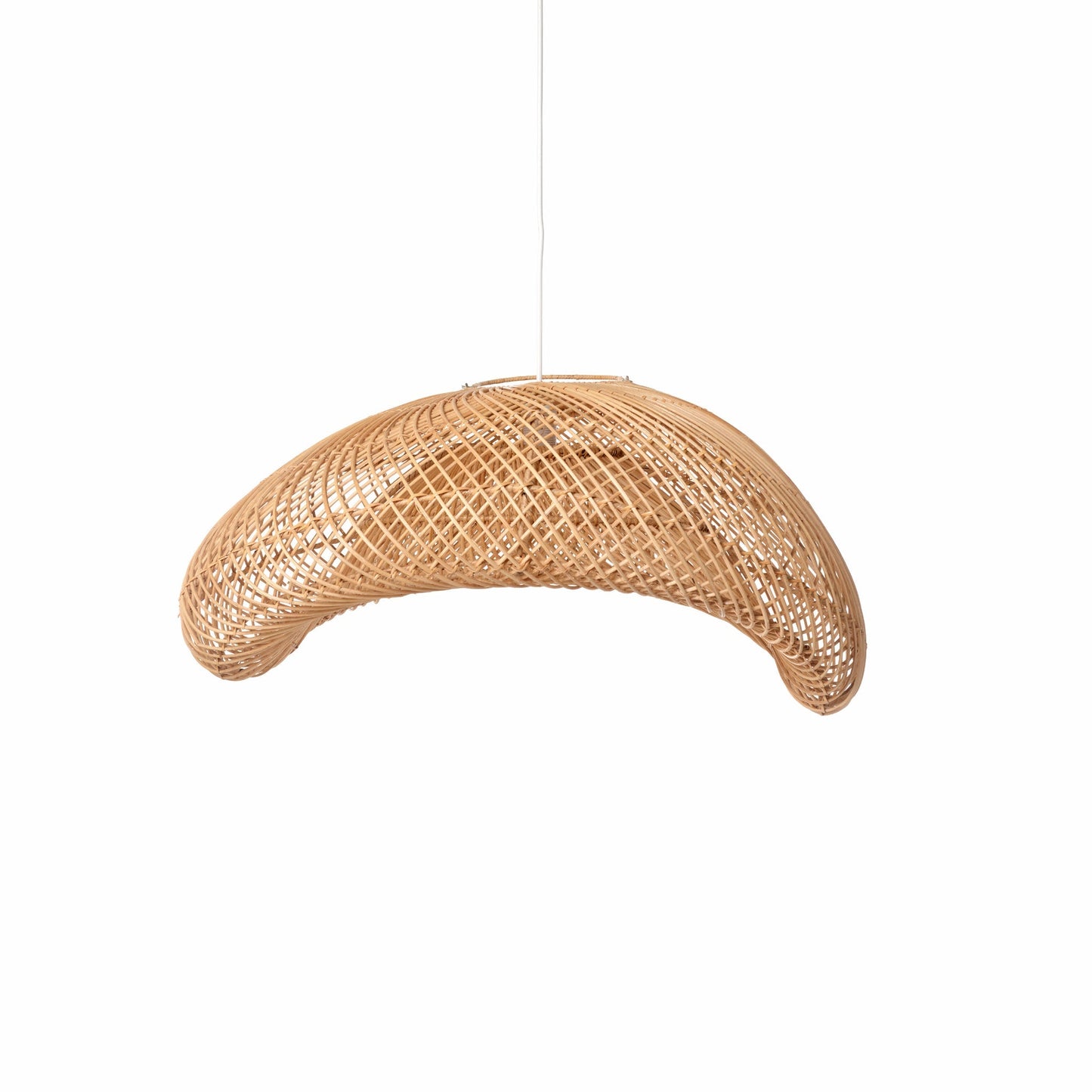 Rattan Arch Wavy Pendant Light-Small