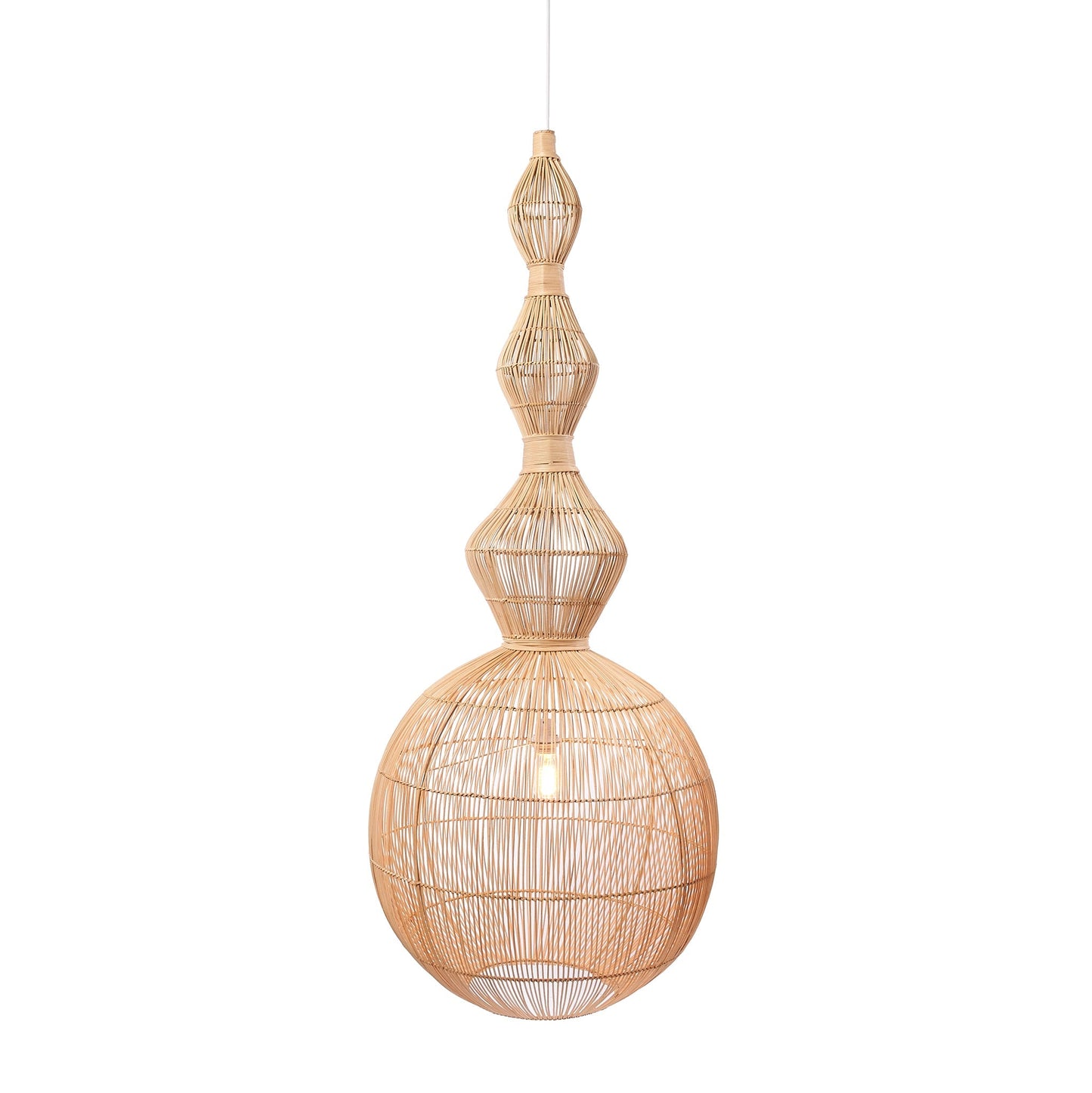 Serene Rattan Pendant Ceiling Light 62"H x 22"D