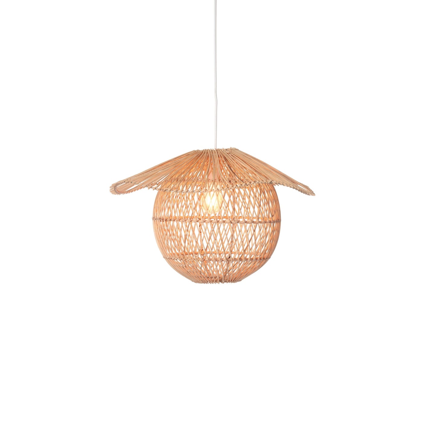 Rattan Lotus Orb Pendant Light