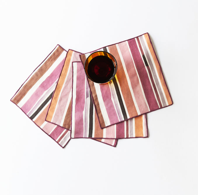 Lisbon Stripe Cocktail Napkin Set