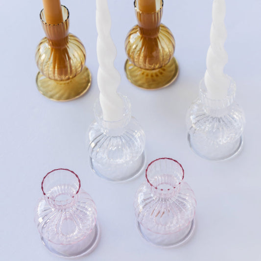 Glass Candle Stick Holders