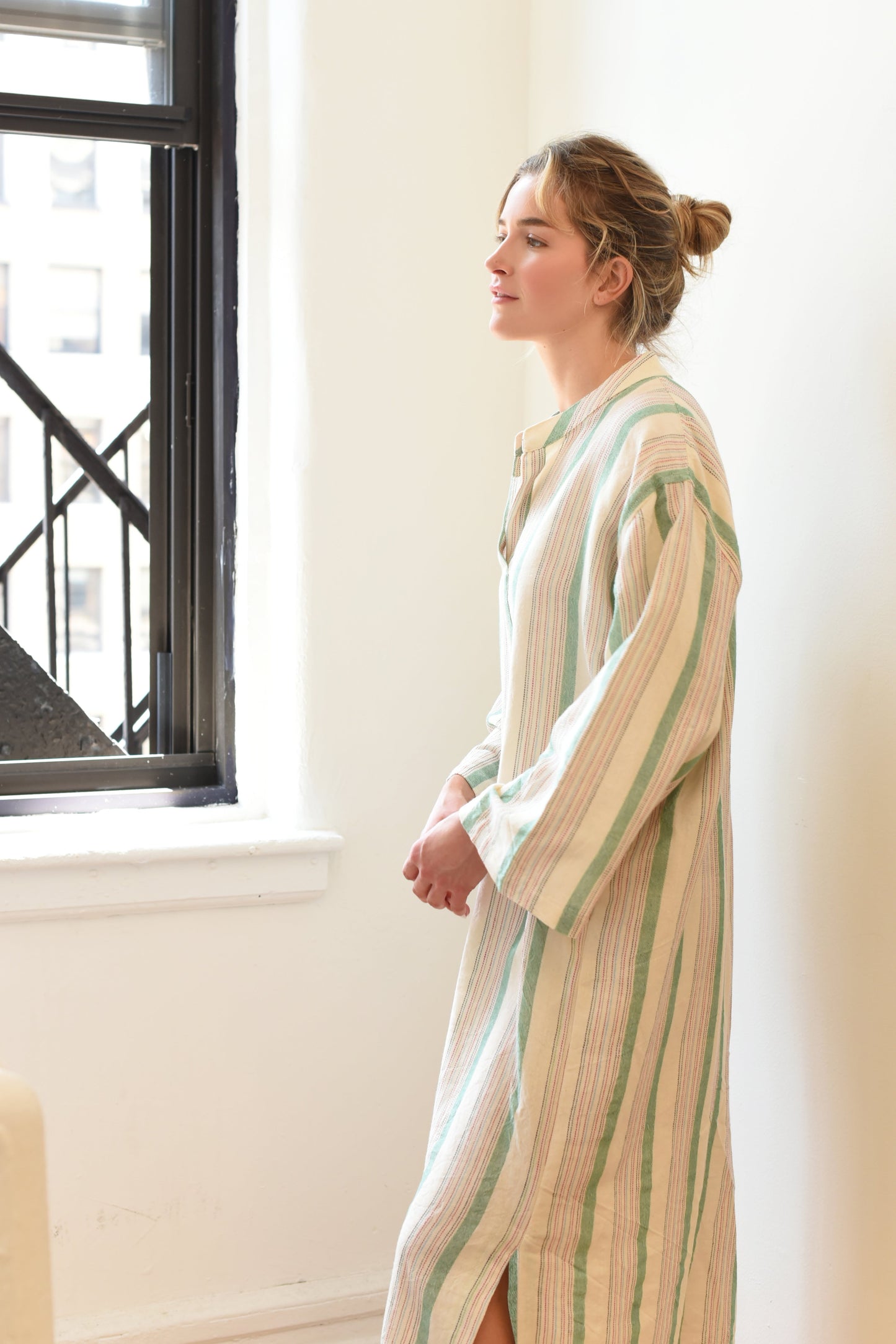 Green Ivory Montauk Long Sleeve Maxi Kaftan