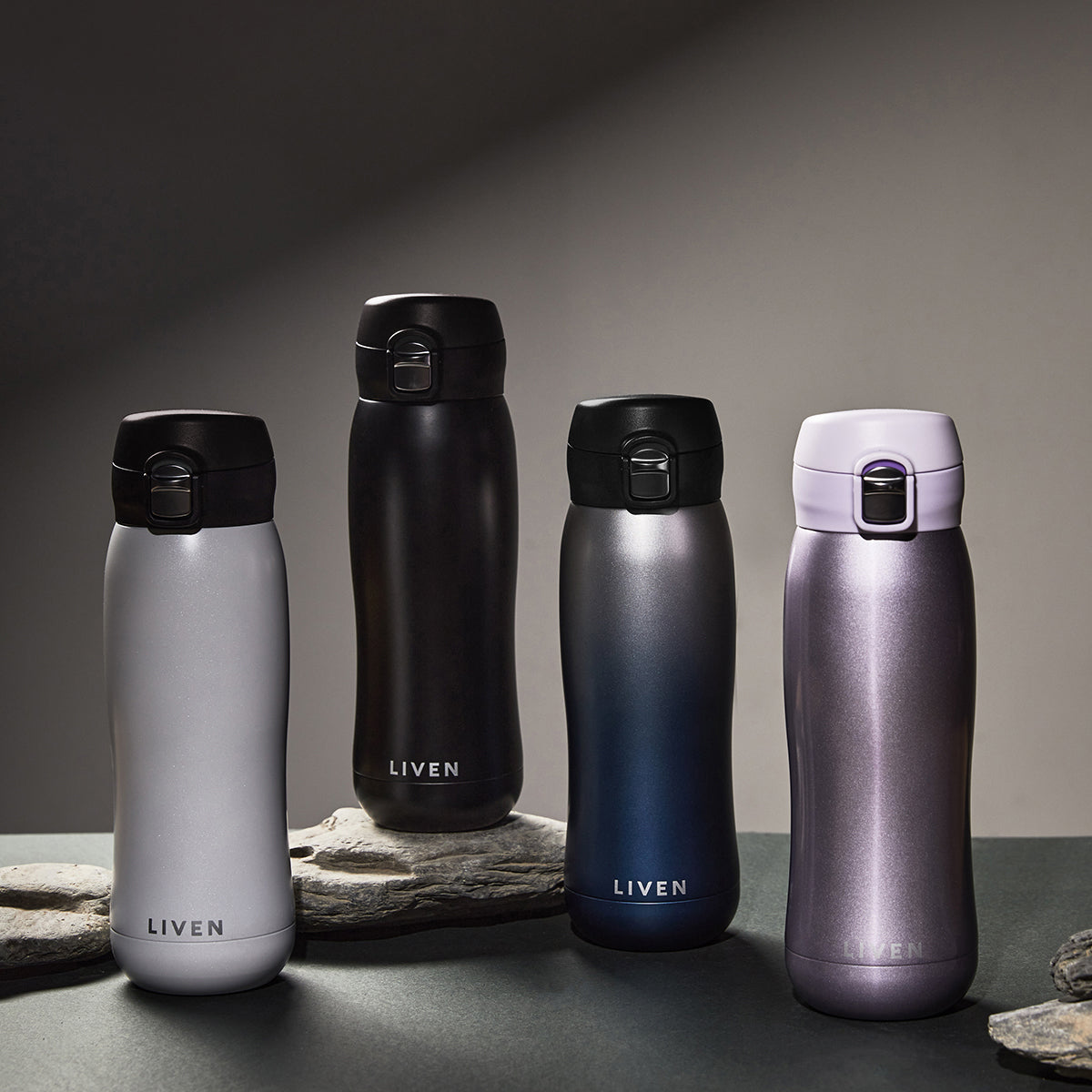 Liven Glow™ Ceramic-Coated Insulated Stainless Steel Water Bottle 17 oz