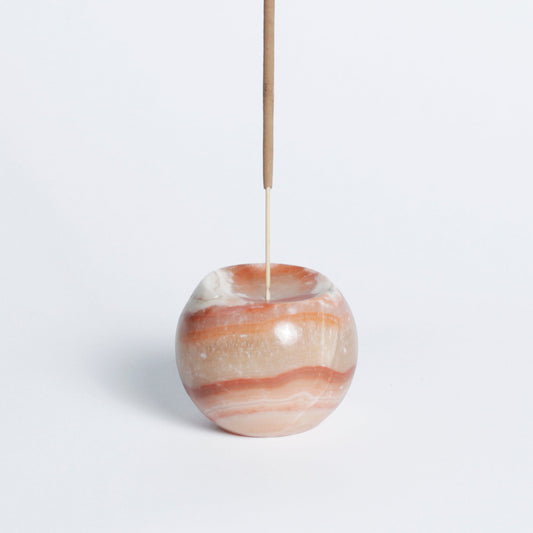 Gemstone sphere incense holder - Onyx Crema