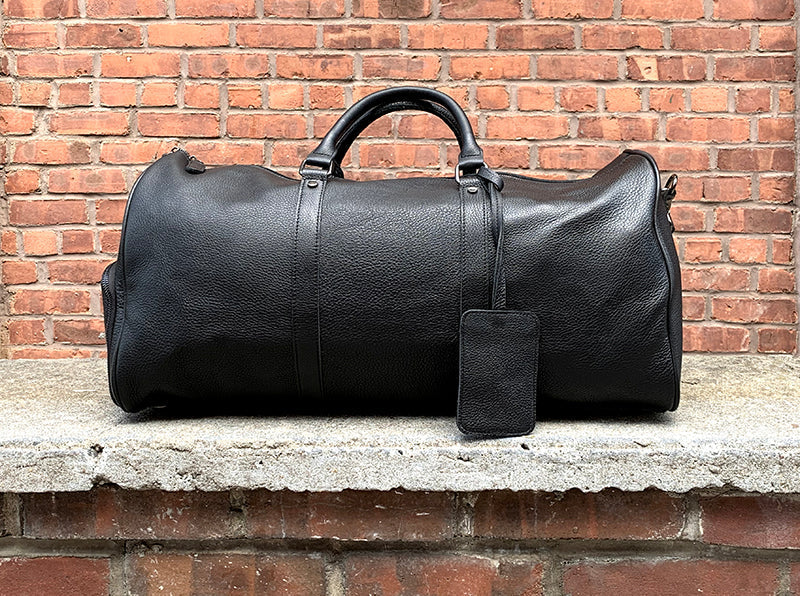 The Endre Weekender | Black Pebbled Leather Weekender