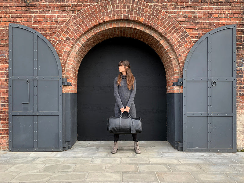 The Endre Weekender | Black Pebbled Leather Weekender