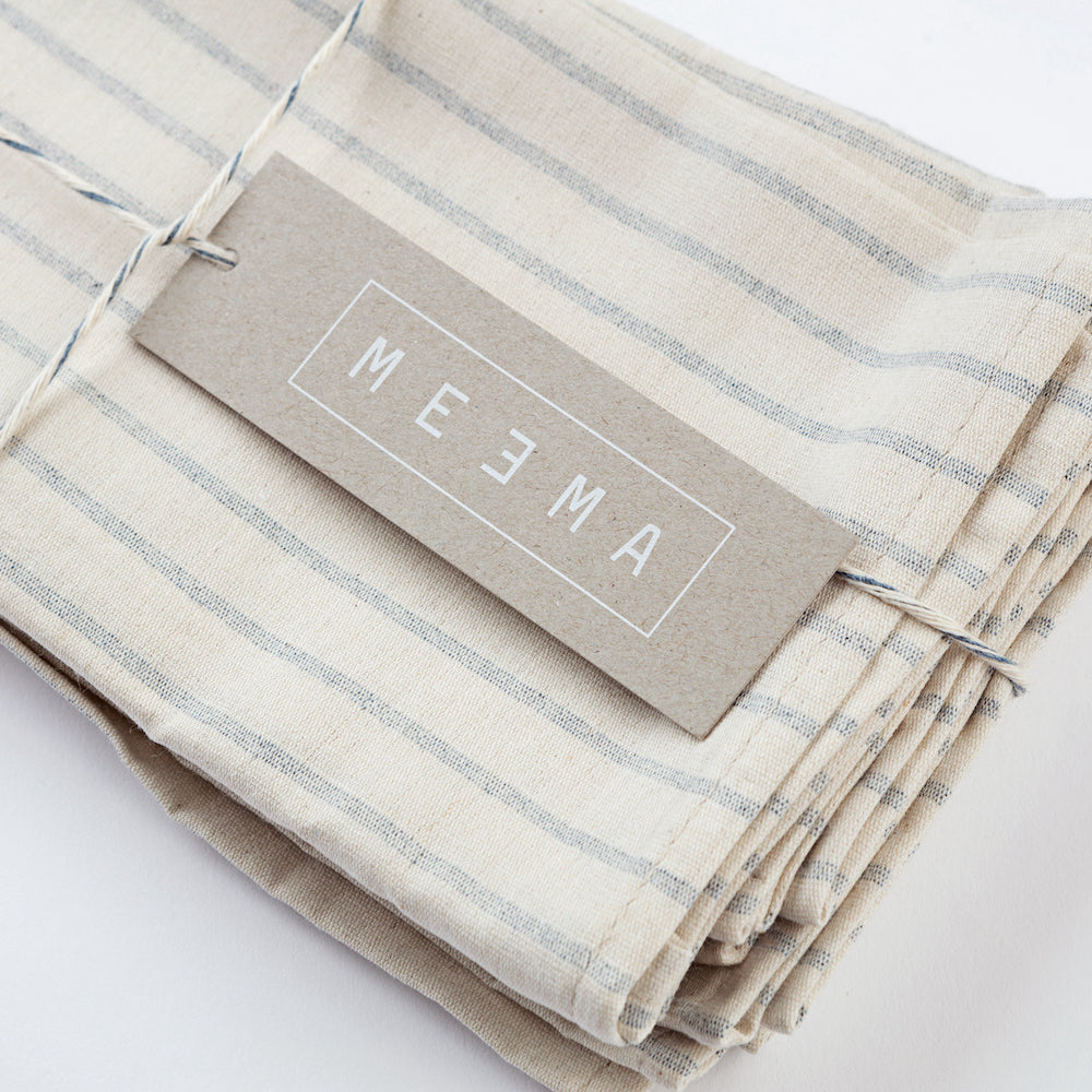 Natural Striped Cotton Napkin - Set Of 4