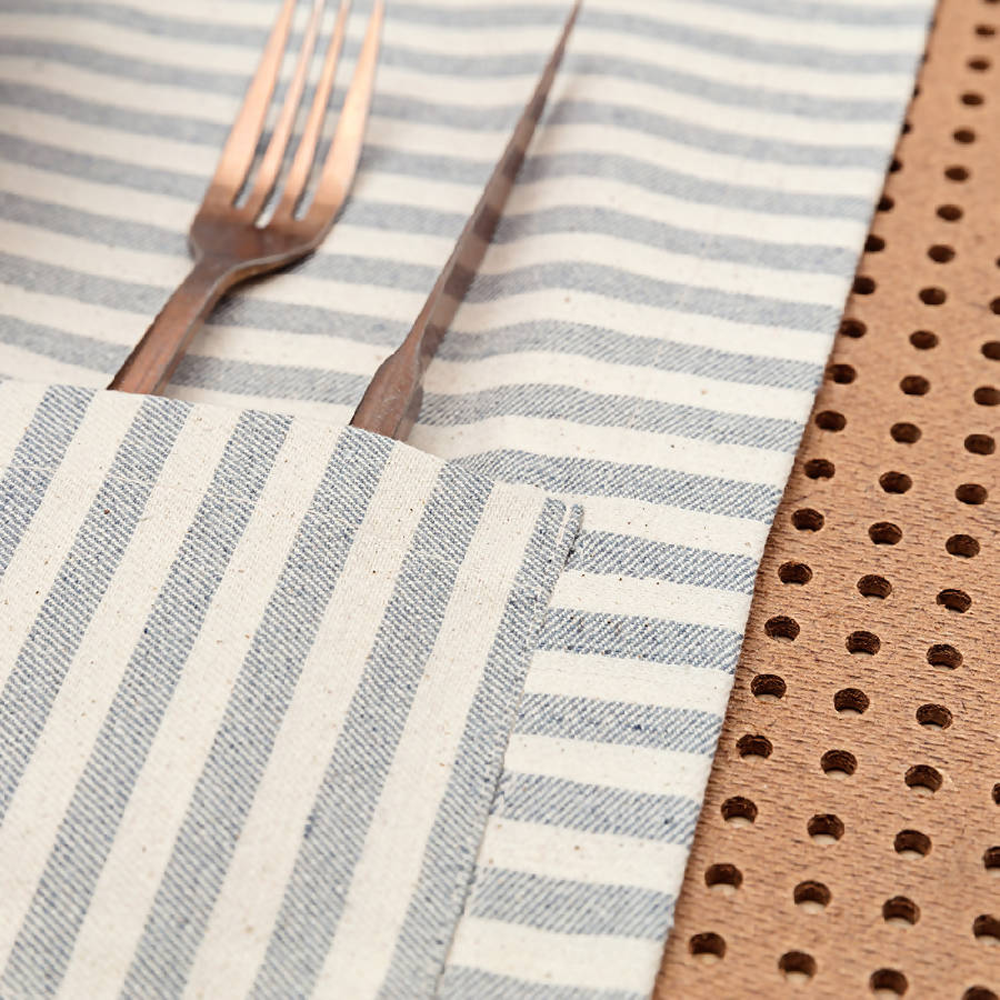 Placemats - Striped With Pocket / Set Of 4