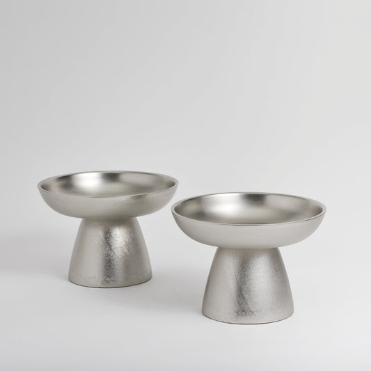 Nickel Small Pedestals Set of 2