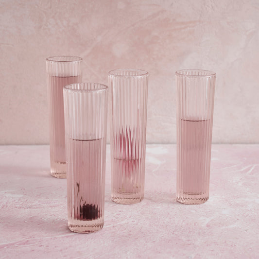 Pink Champagne Glasses - Set of 4