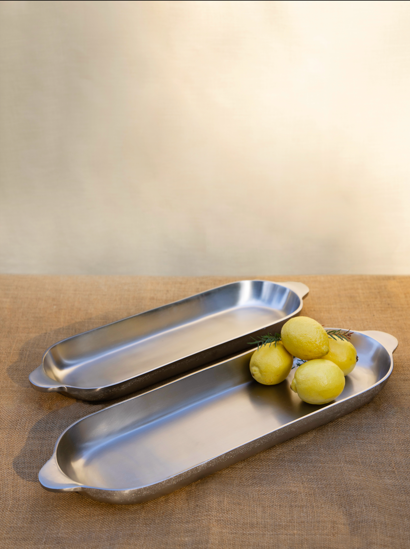 Nickel Long Trays Set of 2