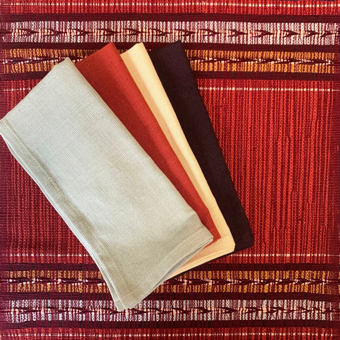 Handwoven Table Runner in Brick Arrow