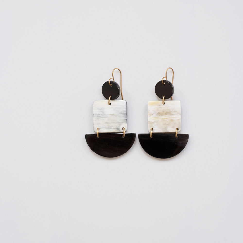 Half Circle Square Earrings