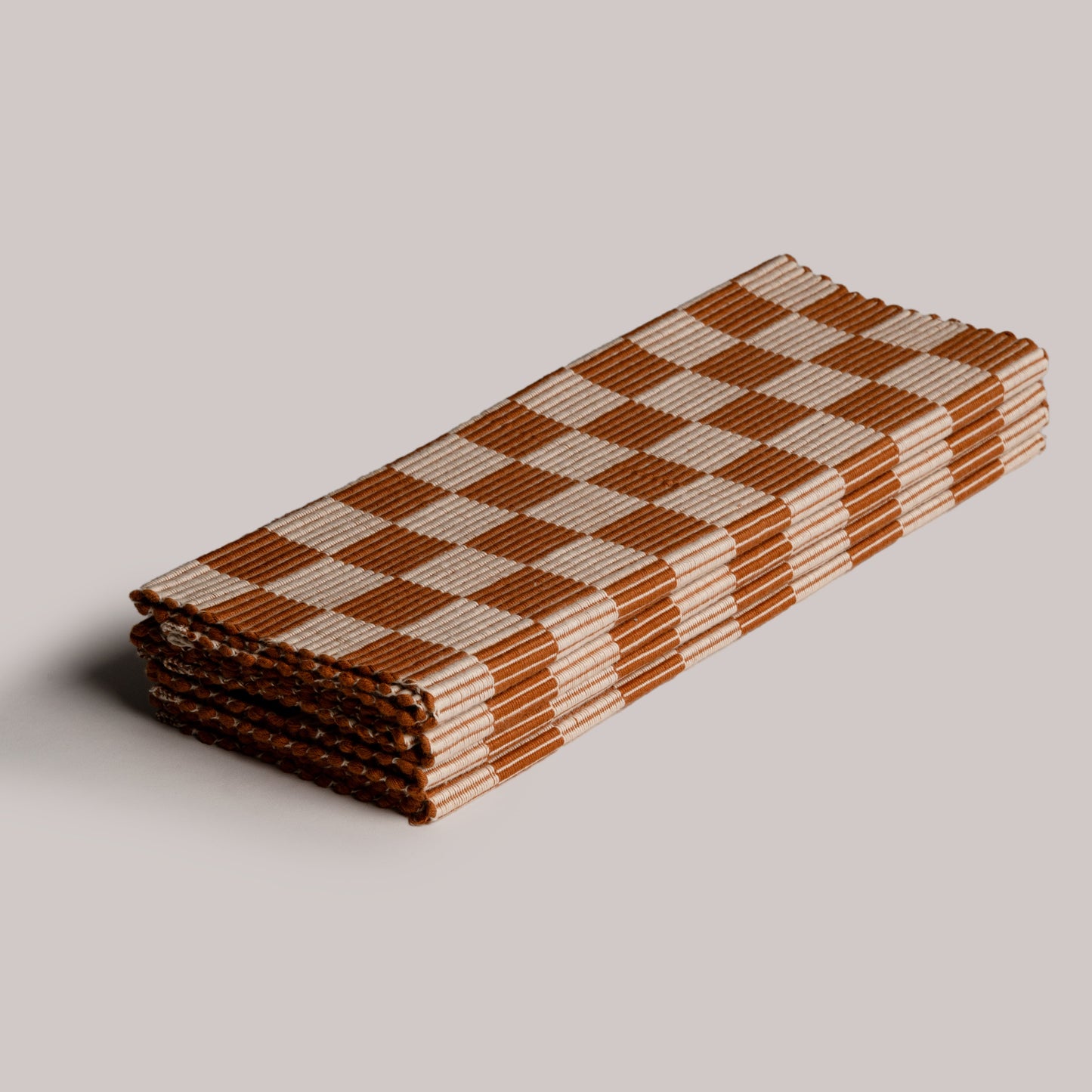 S/4 Handloomed Checkered Placemats - Brown