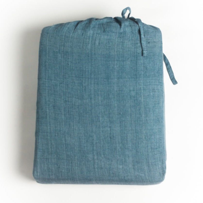 Linen Duvet Cover Set - Denim Blue