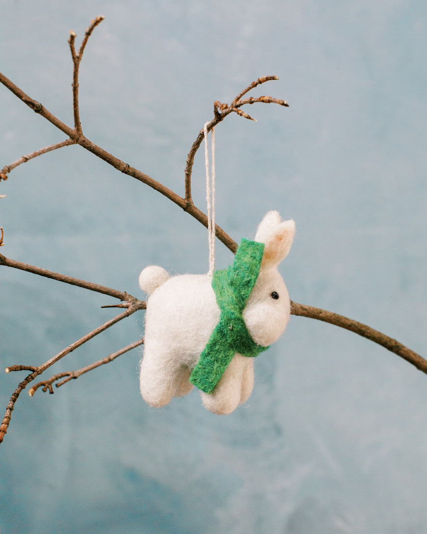 Winter Bunny Felt Ornament