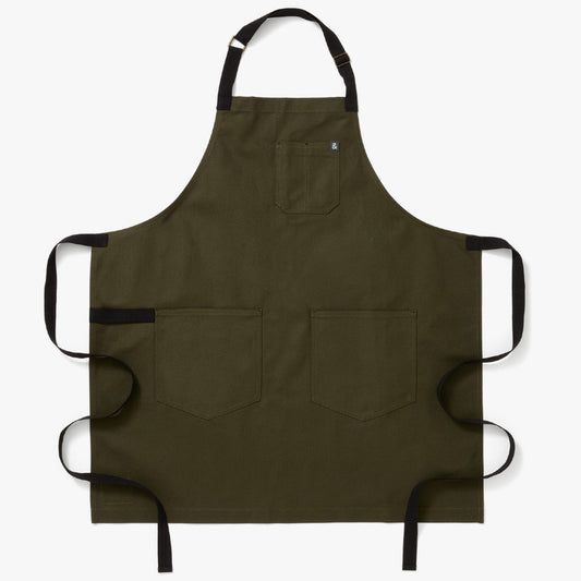 The Essential Apron - Olive Green Black Straps