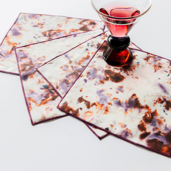 Rose Marble Cocktail Napkin Set