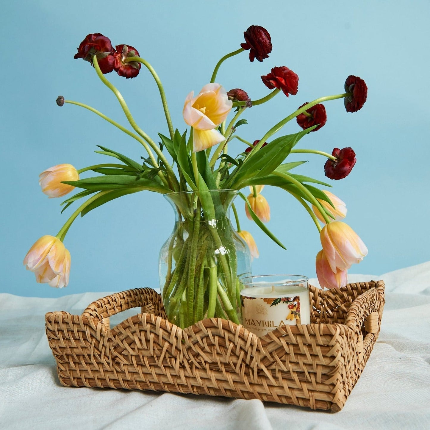 Mariposa Scallop Rattan Tray