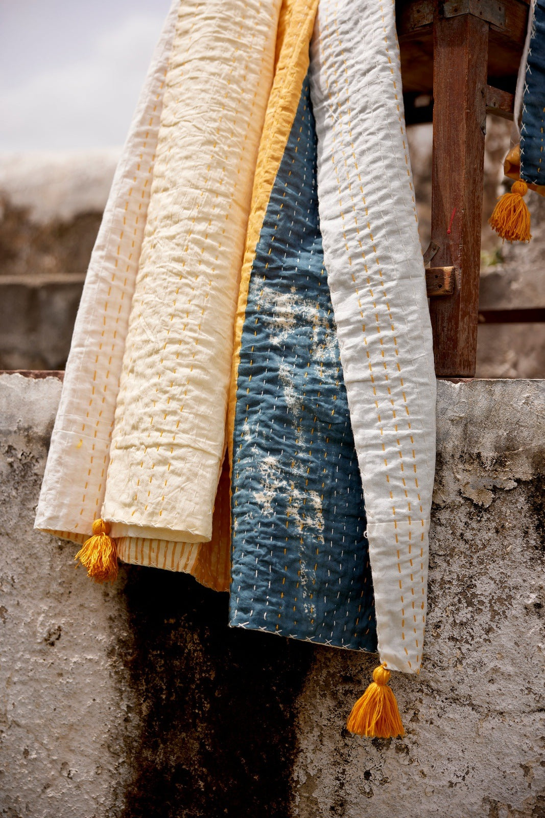 Spiral Kantha Throw