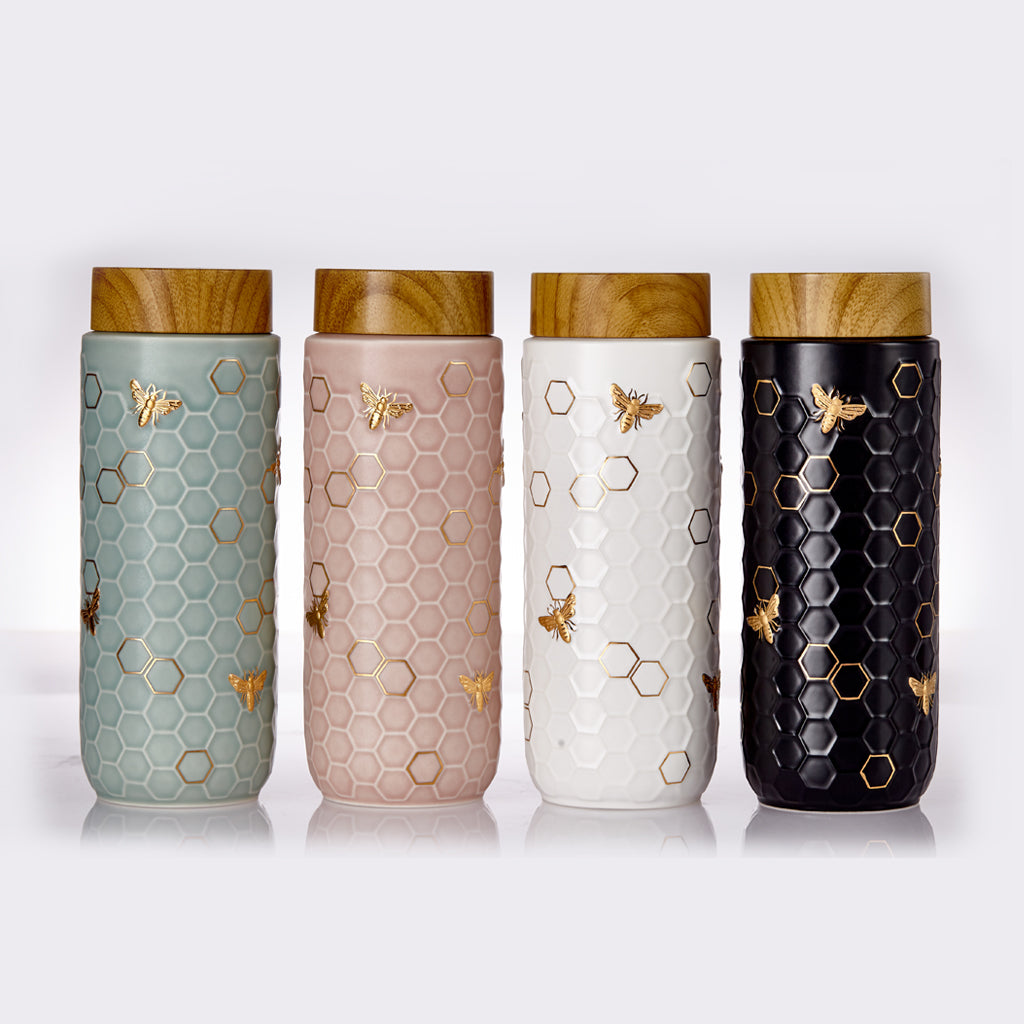 Honey Bee Travel Mug / Gold 16 oz