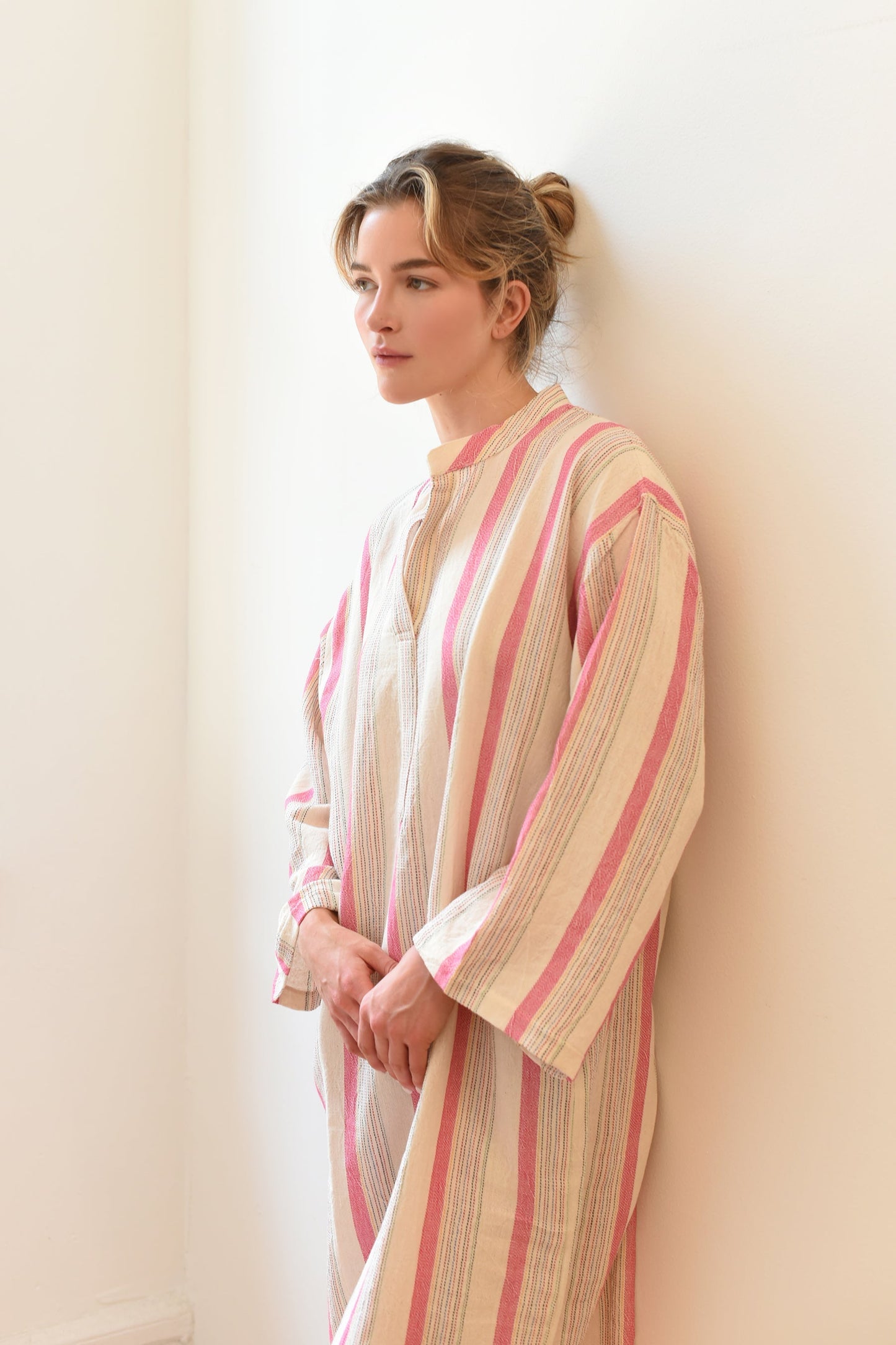 Pink Ivory Montauk Long Sleeve Maxi Kaftan