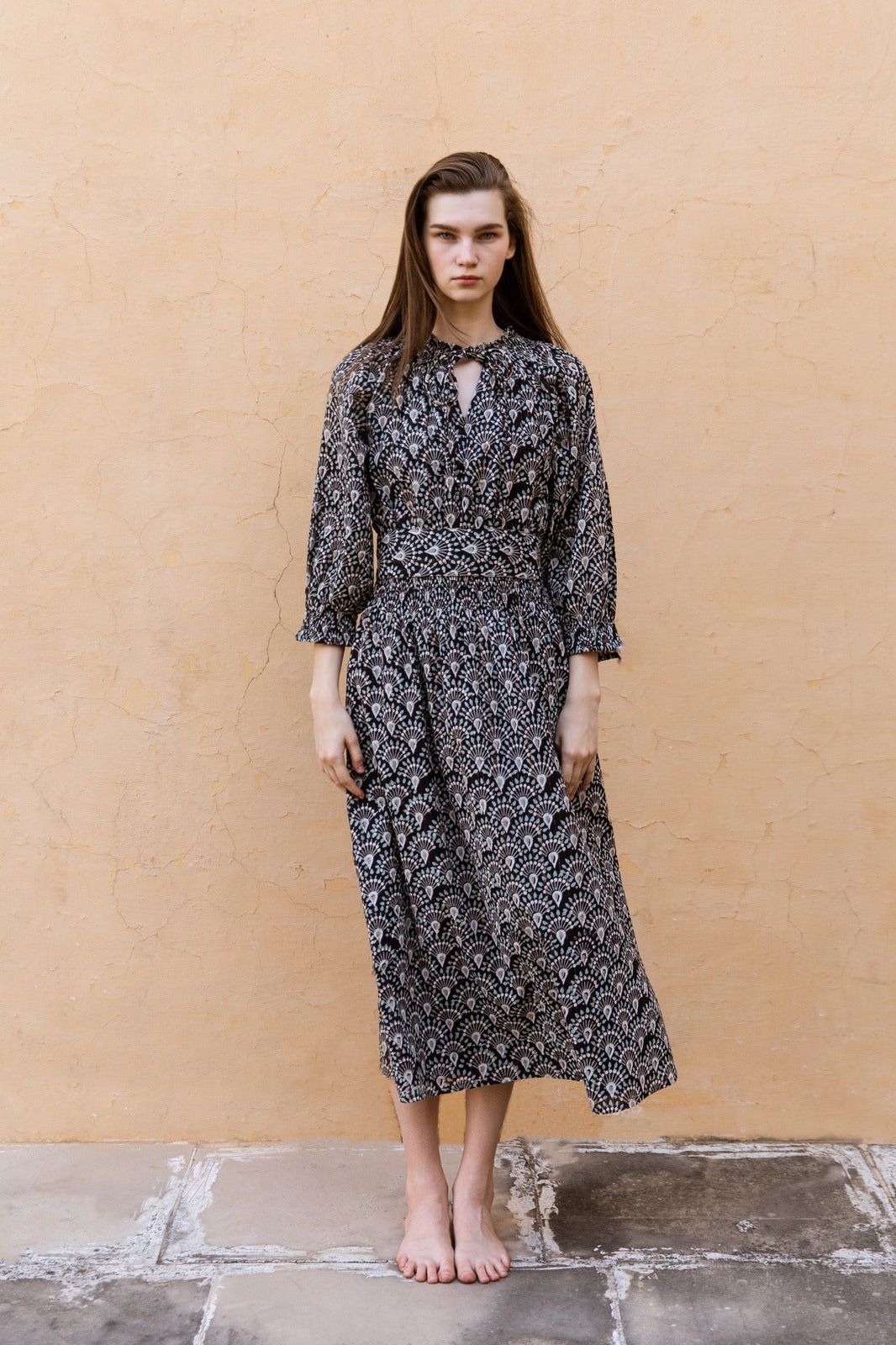 Hand-Printed Dree Maxi Dress (Lurex)