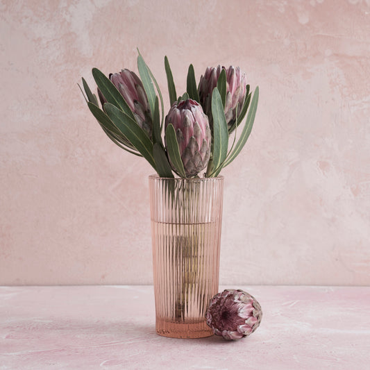 Pink Glass Column Vase