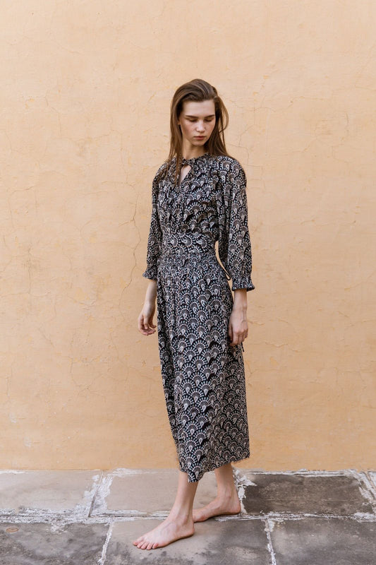 Hand-Printed Dree Maxi Dress (Lurex)