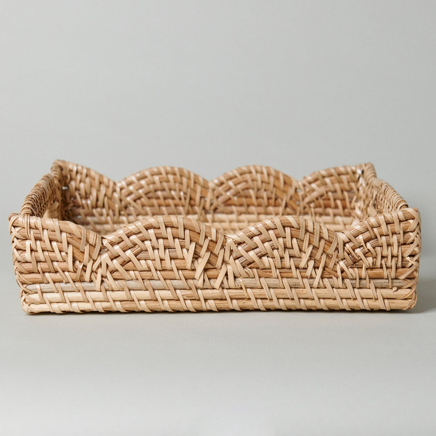 Mariposa Scallop Rattan Tray