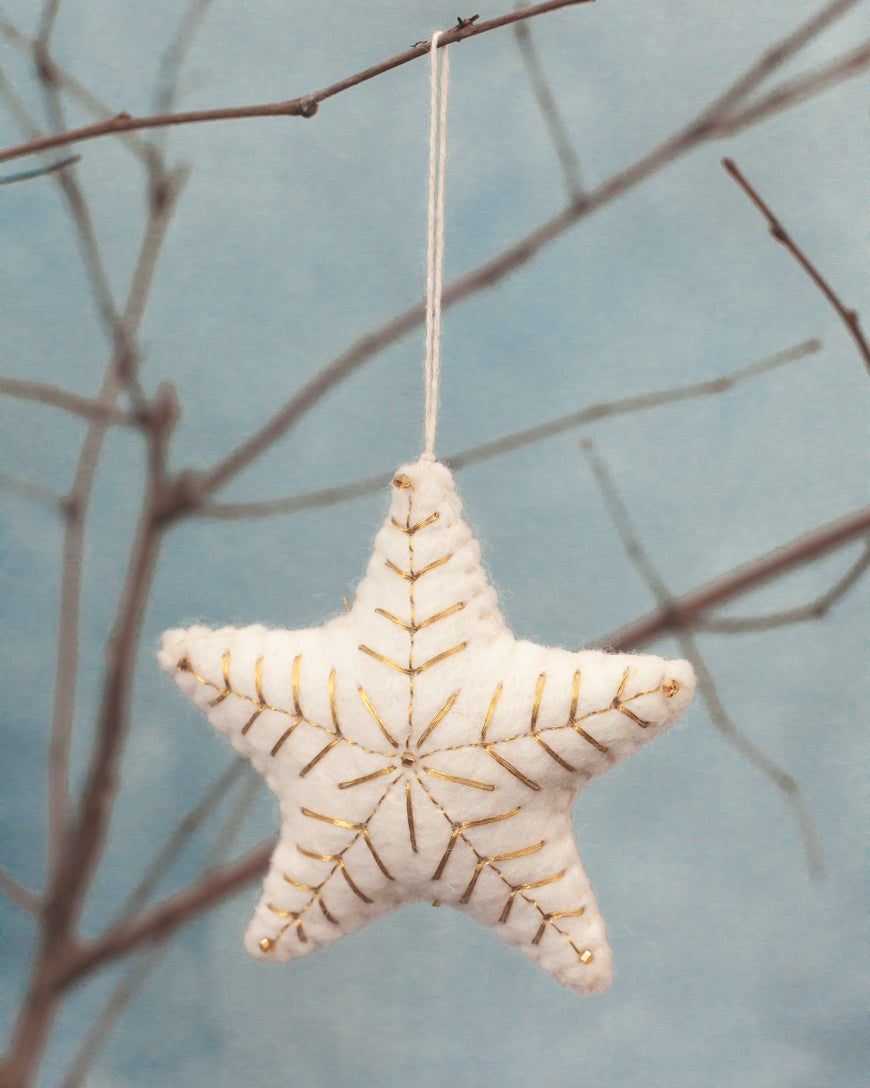 Embroidered Star Felt Ornament